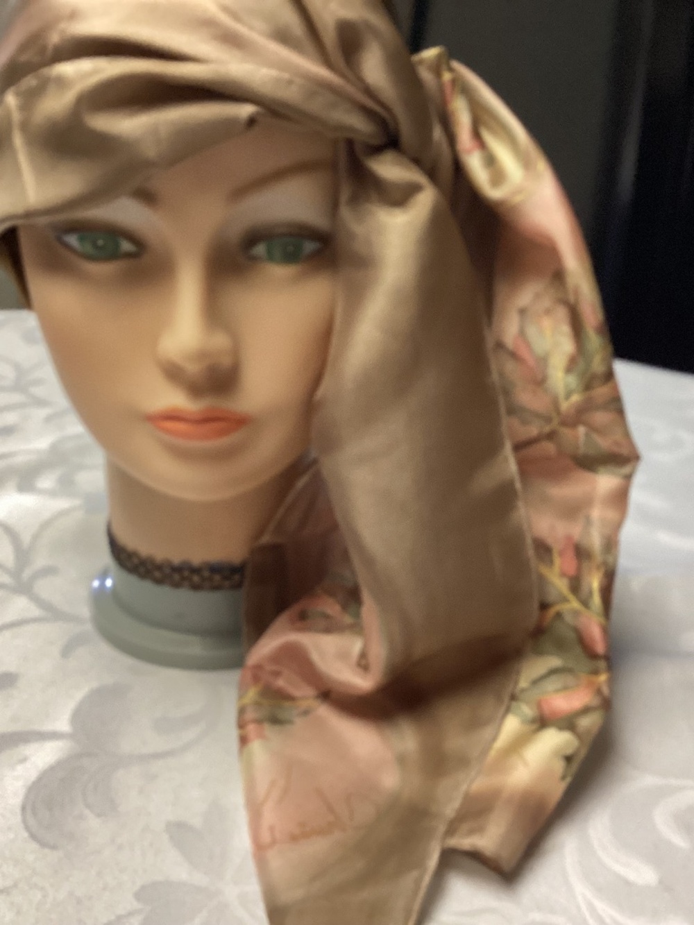 Hand painted scarf by Louise valentine. Canada artist vintage